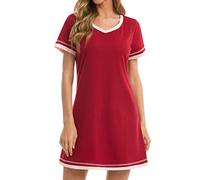 MJGkhiy Camicia da Notte Donna Estiva Curvy Vestito Lunghe Scollo a V Colletto Pigiama Babydoll Cinturino Regolabili Spalline Lingerie Taglie Forti Pigiama Vestiti Sottoveste Donna Seta Rosa