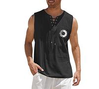 MJGkhiy Canotte Uomo Cotone Smanicate Casual Maglietta Scollo V Maglie Cotone Running T Shirt con Coulisse Estivo Fitness Tank Top Abbigliamento Firmato