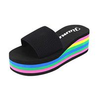 MJGkhiy Ciabatte Estive Donna Con Zeppa Zoccoli Plateau Ciabatte Zeppa Antiscivolo Sandali Casual Wedges Shoes Ciabatte da Sposa da Sposa Ciabatte da Passeggio Donna