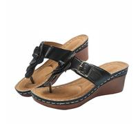MJGkhiy Ciabatte Infradito Donna Ortopedico Comode Flip Flop Moda Sandali In Pelle Con Tacco Basse Morbide Traspirante Spiaggia Sandali Plateau Leggere Gomma Suole