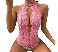 MJGkhiy Completino Intimo Donna Sexy Hot Pelle Un Pezzi Trasparente Pigiama Pigiami per Natale Halloween Festa Esotico Pizzo e Mesh Babydoll Vestiti Sexy Donna Hot Sesso