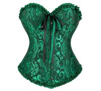 MJGkhiy Corsetto Donna Nero Con Spalline Verde Coulisse Underbust Corset Curvy Gotico Bustier Top Festa Elastico Marrone Corsetti Intimo Sposa Floreale Lace Up Waist Trainer Cerimonia Corsetto Rosa