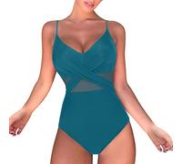 MJGkhiy Costume Intero Donna Contenitivo Pancia off Shoulder Costume da Bagno Intero Imbottito Costumi Mare Intero con Coppe Costume Intero Taglie Comode Profondo V Bodysuit