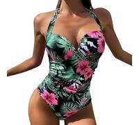 MJGkhiy Costume Intero Donna Mare Brasiliana Collo Basso Costumi Interi da Bagno con Imbottito Reggiseno Fantasia Cut out Costumi da Bagno Interi Piscina Beachwear Retro Swimwear