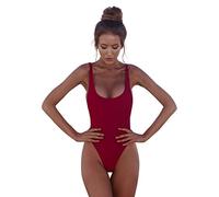MJGkhiy Costume Intero Donna Sgambato Ruched Con Controllo Pancia, Imbottito, A Balconcino, Incrociato Davanti - Per Surf