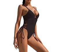MJGkhiy Costumi da Bagno Donna Intero Sexy Swimsuit Costume A Pantaloncino Intero Costume Intero SGAMBATO Costume Intero con Lacci Laterali Costumi da Bagno Interi per Donna