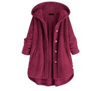 MJGkhiy Donna Cappotto In Peluche Curvy Pullover Sherpa Vestaglia Cardigan Con Tasche Teddy Outwear Soffice Hoodie Taglie Forti Felpa Con Coperta Kimono Fleece Hooded Jacket Manica Lunga
