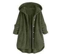 MJGkhiy Donna Cappotto In Peluche Curvy Pullover Sherpa Vestaglia Cardigan Con Tasche Teddy Outwear Soffice Hoodie Taglie Forti Felpa Con Coperta Kimono Fleece Hooded Jacket Manica Lunga