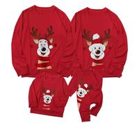 MJGkhiy Felpa Natale Famiglia Felpa Rossa Bambino Maglione Natalizio Felpe Coppia Pullover Babbo Natale Maglia Renna Natalizia Neonato Natalizie Maglie Invernali Maglioni Natalizi Famiglia