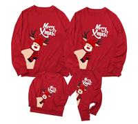 MJGkhiy Felpa Natale Famiglia Felpa Rossa Bambino Maglione Natalizio Felpe Coppia Pullover Babbo Natale Maglia Renna Natalizia Neonato Natalizie Maglie Invernali Maglioni Natalizi Famiglia