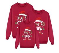 MJGkhiy Felpe Natale Famiglia Moda Renna Maglione Natalizie Babbo Manica Lunga Sweater Natalizi Felpa Famiglia Divertente Brutto Maglioni Natalizia Rosso Magliette Christmas Maglietta2