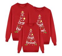 MJGkhiy Felpe Natale Famiglia Rosso Maglione Natalizio Coordinate Coppia Sweatshirt Girocollo Pullover Magliette Babbo Set Felpa Natalizia Divertente Maglioni Natalizi Christmas Jumper Maglia Donna