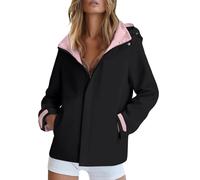 MJGkhiy Giacca Impermeabile Donna Antivento Leggera Giacca a Vento Pioggia Sportivo con Cappuccio Trekking Trench Impermeabili Giubbotto Ragazza Antipioggia Mantella Corsa Outdoor Campeggio Viaggio