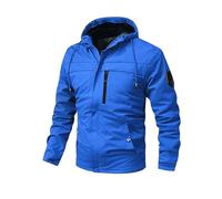 MJGkhiy Giacca Uomo Elegante Regular Antivento Giacche Da Lavoro Leggera Antipioggia Jacket Con Zip Vintage Sportivo Giacca a Vento Militare Giubbotto Con Cappuccio Trekking Bomber Autunno Giubbino