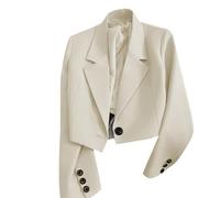 MJGkhiy Giacche da Abito e Blazer da Donna Cerimonia Giacche Blazer con Tasche Elegante Scollo Risvolto Jacket Corta con Bottone Curvy Casual Aperto Davanti Giacca Tailleur Business Ufficio
