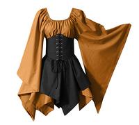 MJGkhiy Halloween Abito Da Donna Strega Vintage Vestiti Da Vampiro Costumi Di Halloween Horror Vestito Da Steampunk Cosplay Diavolo Costume Da Strega Carnevale Rinascimentale