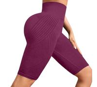 MJGkhiy Leggins Corti Sportivi Donna a Compressione 3D per Anti Massa Grassa, Push Up Vita Alta, Short Pantaloni Palestra Dimagranti Anticellulite Pantacollant Fitness Leggings per Palestra, Yoga