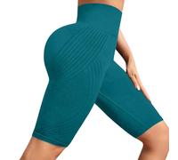 MJGkhiy Leggins Corti Sportivi Donna a Compressione 3D per Anti Massa Grassa, Push Up Vita Alta, Short Pantaloni Palestra Dimagranti Anticellulite Pantacollant Fitness Leggings per Palestra, Yoga