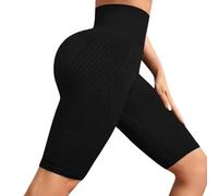 MJGkhiy Leggins Corti Sportivi Donna a Compressione 3D per Anti Massa Grassa, Push Up Vita Alta, Short Pantaloni Palestra Dimagranti Anticellulite Pantacollant Fitness Leggings per Palestra, Yoga
