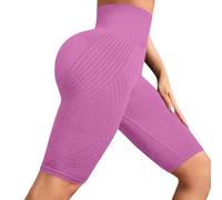 MJGkhiy Leggins Corti Sportivi Donna a Compressione 3D per Anti Massa Grassa, Push Up Vita Alta, Short Pantaloni Palestra Dimagranti Anticellulite Pantacollant Fitness Leggings per Palestra, Yoga