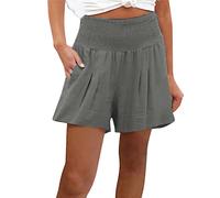 MJGkhiy Pantaloncini Corti Donna Cotone Confortevole Basket Pantaloncini da Spiaggia da Surf Shorts Palestra Donna Morbidi Bermuda Donna Eleganti Cotone Pantaloni Corti Donna Sport