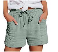 MJGkhiy Pantaloncini Donna Cotone Estivi Comodi Summer Beach Short Pantaloncini Pigiama Donna Cotone Pantaloncini Donna Fitness Corti Bermuda Spiaggia Lino Shorts Pantaloni Corti Donna Mare