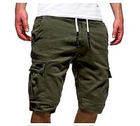 MJGkhiy Pantaloncini Uomo Cargo Estivi Pantaloncini da Lavoro con Tasche Laterali Coulisse Vita Elasticizzato Pantaloni Corti Cargo Shorts Pantaloncini Sportivi Bermuda Cargo Taglie Comode Leggero