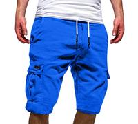 MJGkhiy Pantaloncini Uomo Cargo Estivi Pantaloncini da Lavoro con Tasche Laterali Coulisse Vita Elasticizzato Pantaloni Corti Cargo Shorts Pantaloncini Sportivi Bermuda Cargo Taglie Comode Leggero