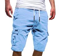 MJGkhiy Pantaloncini Uomo Cargo Estivi Pantaloncini da Lavoro con Tasche Laterali Coulisse Vita Elasticizzato Pantaloni Corti Cargo Shorts Pantaloncini Sportivi Bermuda Cargo Taglie Comode Leggero