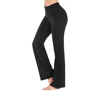 MJGkhiy Pantaloni Campana Donna Vita Alta Leggings Donna Push Up A Zampa Push Up Leggins Donna Fitness Elastici Vita Alta Flare Pantaloni Tummy Control Leggings con Tasche