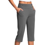 MJGkhiy Pantaloni Capri Donna Estivi Pantaloni Sportivi Yoga Pantaloncini 3/4 Cotone Bermuda Pantaloncini Cargo Shorts Estivi Elastico Casual A Vita Alta Gamba Larga Short Corti da Lavoro con Tasche