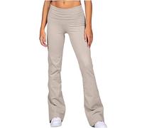 MJGkhiy Pantaloni Flare Zampa Campana Donna Sportivi Colorati Leggings Senza Cuciture Leggins Sportivi Booty Opachi Scrunch Leggins Comodi Pantaloni da Lavoro Leggings Curvy Donna Vita Alta
