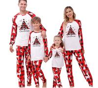 MJGkhiy Pigiama di Natale Famiglia Christmas Pyjamas Capodanno Due Pezzi Pigiami Abbinati Coppia Matchati Natalizio Pigiami Natalizi per Tutta La Family Manica Lunga Pantaloni Lunghi Uomo
