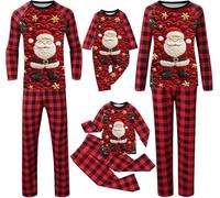 MJGkhiy Pigiama Natale Famiglia 2024 Pigiami Natalizi per Tutta la Famiglia Pigiami Abbinati Coppia Natale Set Pigiama Famiglia Coordinati Natale Pigiama Natalizio per Mamma Papa Bambino Neonato2