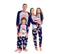 MJGkhiy Pigiama Natale Famiglia Coordinati 2025 Pigiami Abbinati Coppia Natalizio Due Pezzi Manica Lunga Renna Magliette e Pantaloni Set Pigiami Natalizi Famiglia per Mamma papà Neonato Bambino1