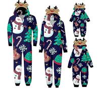 MJGkhiy Pigiama Natale Famiglia Tute Lungo Pigiama Intero Natalizio Tuta Pigiama Set Christmas Pyjama Onesie Pigiama Interno Famiglia Pigiama Natale Coordinati per Uomo Donna Bambino Regalo Natalizio