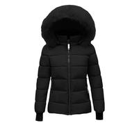 MJGkhiy Piumino Donna Invernale Corto Cappotto con Cappuccio In Pelliccia Elegante Caldo Giubbotto Taglie Forti Piumini Abbigliamento Invernali Giacca Antivento Cappottin con Zip Giubbino Offerte