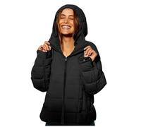 MJGkhiy Piumino Donna Invernale Curvy Corto Cappotto Con Zip Autunnale Puffer Jacket Elegante Giubbino Trapuntato Comodo Caldo Giacca Antivento Con Cappuccio Casual Piumini Imbottita Taglie Forti