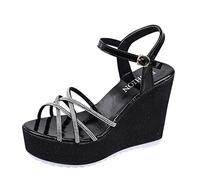 MJGkhiy Sandali Con Zeppa Donna Estive Eleganti Plateau Sandaletti Cerimonia Punta Aperta Platform Sandalo Offerta Casual Wedge High Heels Spiaggia Comode Sandali Estate 2024