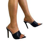 MJGkhiy Sandali Donna Con Tacco a Spillo Punta Aperta Sandali Cerimonia Ciabatte Pantofole High Tacco Heel Sandali Aperti Allacciato Sandali Bridal Tacco A Spillo Sandali