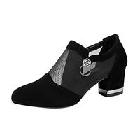 MJGkhiy Sandali Donna Eleganti Chiusi Davanti Con Zeppa Bassa - Cerimonia, Estivi, Memory Foam, Rosa Cipria