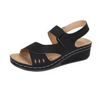 MJGkhiy Sandali Ortopediche Donna Pianta Larga Comode Adjustable Strappo Scarpe Con Zeppa Antiscivolo Leggeri Sandali da Trekking Morbida Vintage Punta Aperta Sandalo Sportivo
