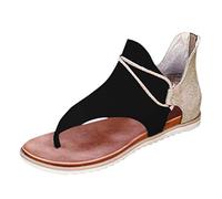 MJGkhiy Sandali Piatti Infradito Donna Gladiatore Scarpe Sandali Scarpe Estivi da Spiaggia Sandali Con Borchie Donna Sandali Estivi Donna Bassi Con Strass Clip Toe Scarpe Ciabatte