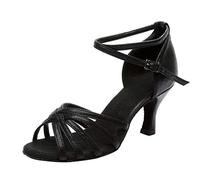 MJGkhiy Scarpe da Ballo Latino per Le Donne Nero Professionale Scarpe da Ballo Latino Americano Sala da Ballo Partito Salsa Danza Pratica Prestazioni Scarpe Tango Feste Scarpe Ballo Standard Tacco