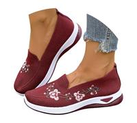 MJGkhiy Sneakers Estive Donna Bianche Sportive Comode Senza Lacci Ortopediche Scarpe da Ginnastica Leggero Traspirante Pianta Larga Sneaker Camminata Tennis Palestra Sneakers Running Trekking Corsa