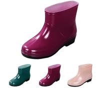 MJGkhiy Stivali Da Pioggia Donna Bassi Antipioggia Stivaletti Pioggia Di Gomma Colorati Antiscivolo Scarpe Impermeabili Eleganti Scarpe Da Giardino Leggeri Comode Rain Boots Wellies