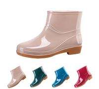 MJGkhiy Stivali Da Pioggia Donna Bassi Antiscivolo Scarpe Impermeabili Comode Antipioggia Stivaletti Pioggia Di Gomma Colorati Rain Boots Wellies Leggeri Eleganti Scarpe Da Giardino