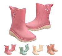 MJGkhiy Stivali Pioggia Donna Alti Antiscivolo Stivaletti Pioggia Di Gomma Comode Antipioggia Scarpe Impermeabili Leggeri Scarpe Da Giardino Colorati Eleganti Rain Boots Wellies