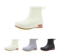 MJGkhiy Stivali Pioggia Donna Bassi Antipioggia Stivaletti Pioggia Di Gomma Comode Antiscivolo Scarpe Impermeabili Colorati Scarpe Da Giardino Leggeri Eleganti Rain Boots Wellies