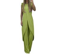 MJGkhiy Tuta Donna Estiva Elegante Larghi Tuta Moda Due Pezzi Offerta Trasparente Comode Stampa Tuta Vita Alta a Gamba Larga Suit Completo Cerimonia Donna Curvy